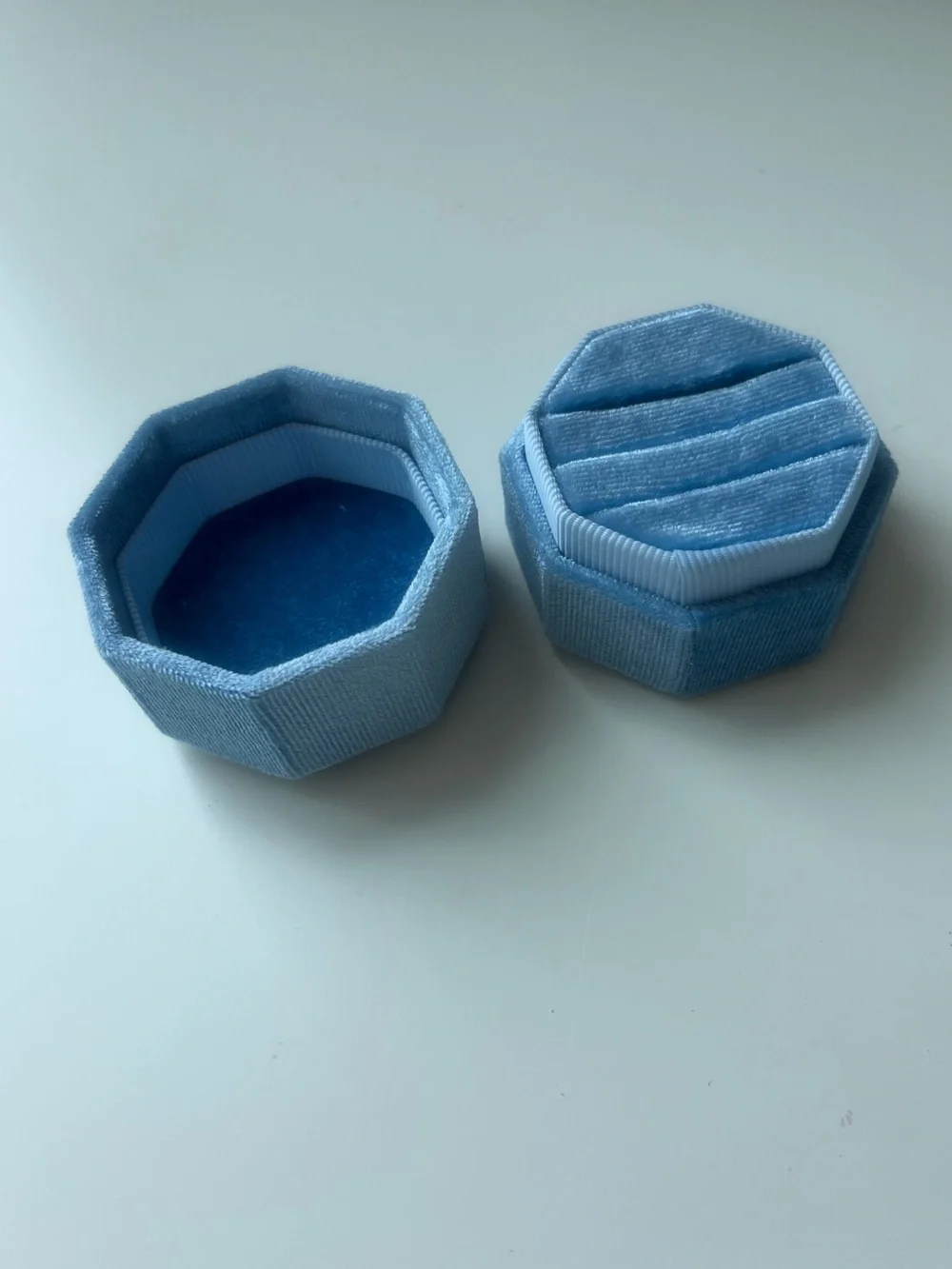 Blue Velvet Ring Box